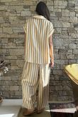 Mallow Stripe Cap Sleeve Shirt Indian Yellow /40=